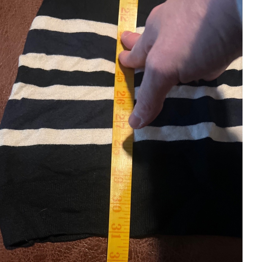 FRENCH CONNECTION Striped Knit Sweater Dress Black Cream Size S - Picture 5 of 7